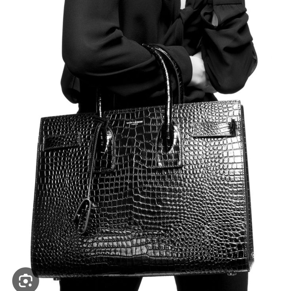 Saint Laurent, Embossed Small Sac de Jour 🐊 crocodile pattern